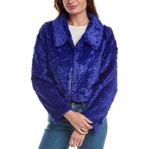 Unreal Fur Womens Polaris Crop Jacket, Blue